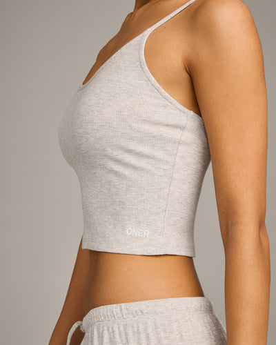 Oner At Home Night Strappy Mid Tank Top | Oat Marl