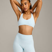 SoftMotion™ Bralette with Gray Logo | Cloud Blue