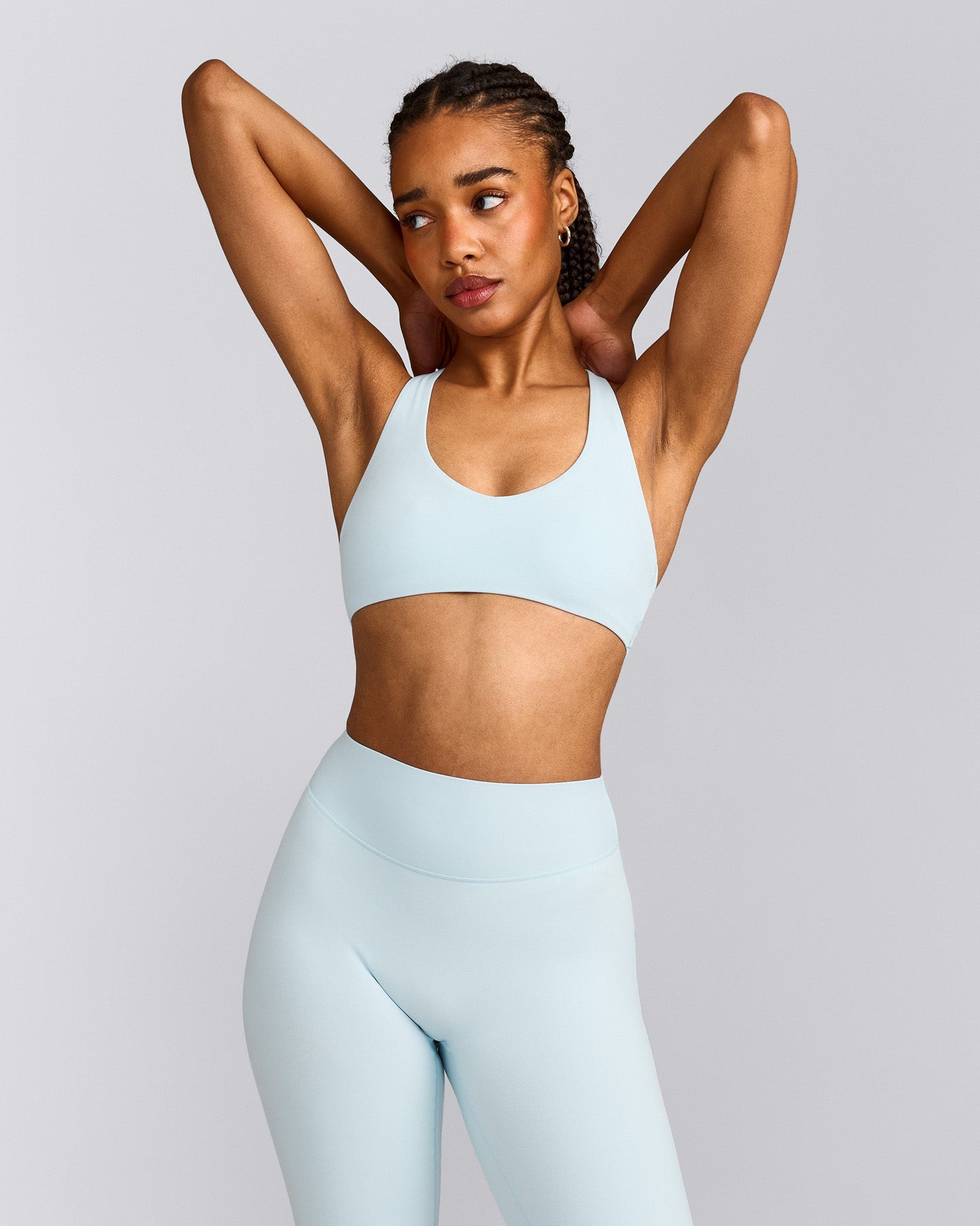 SoftMotion™ Bralette with Gray Logo | Cloud Blue