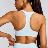 SoftMotion™ Bralette with Gray Logo | Cloud Blue