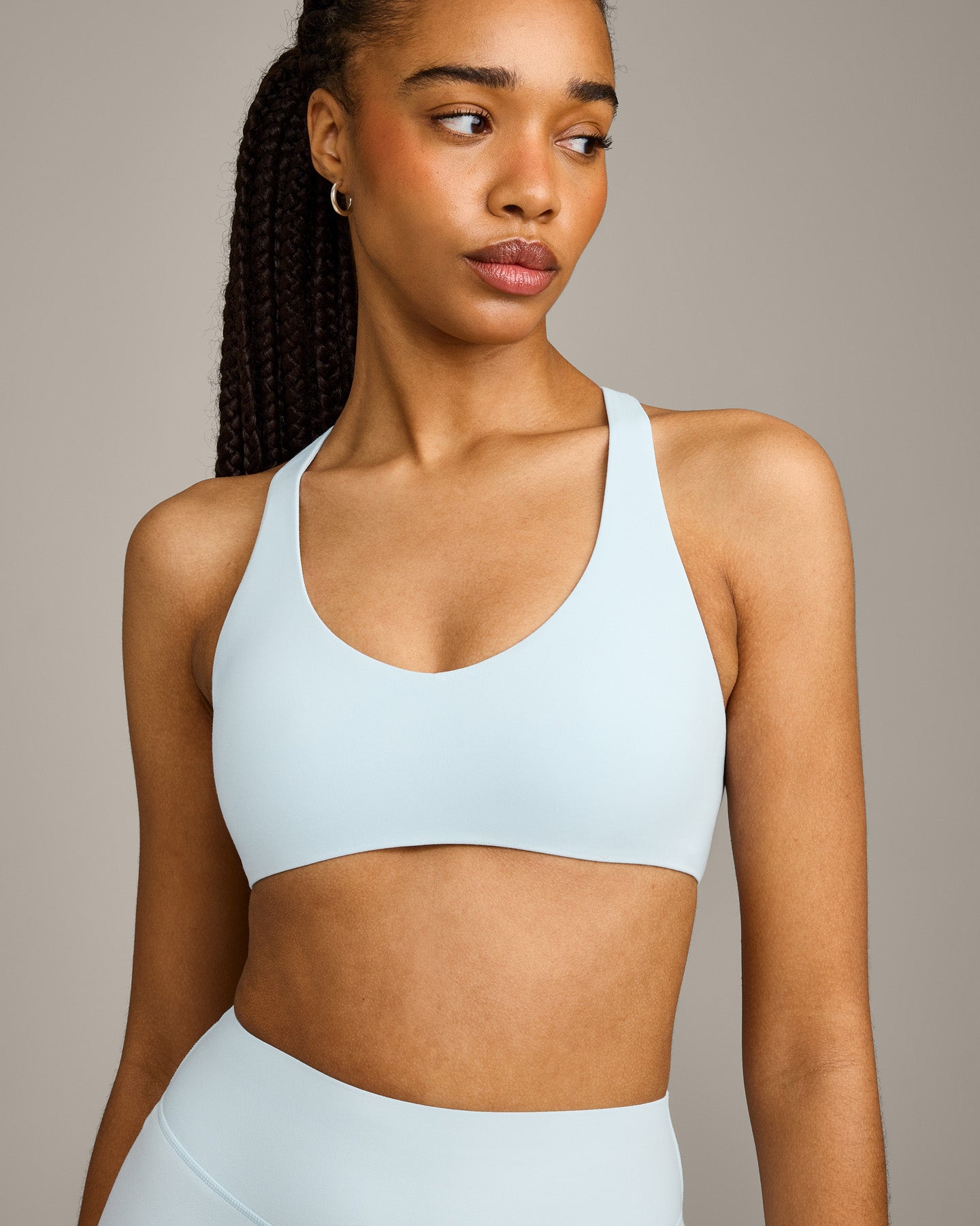 SoftMotion™ Bralette with Gray Logo | Cloud Blue