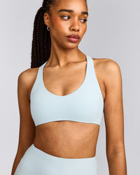 SoftMotion™ Bralette with Gray Logo | Cloud Blue