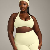 SoftMotion™ Bralette with Gray Logo | Pastel Yellow
