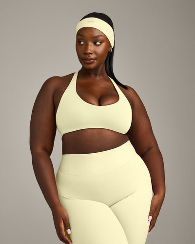 SoftMotion™ Bralette with Gray Logo | Pastel Yellow