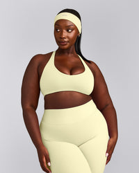 SoftMotion™ Bralette with Gray Logo | Pastel Yellow