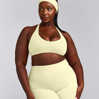 SoftMotion™ Bralette with Gray Logo | Pastel Yellow