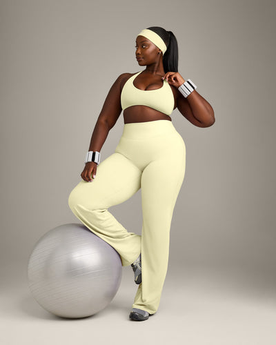 SoftMotion™ Bralette with Gray Logo | Pastel Yellow