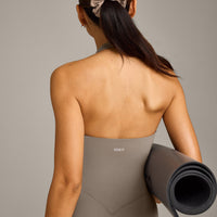SoftMotion™ Halter Neck All In One Short with Gray Logo | Minky