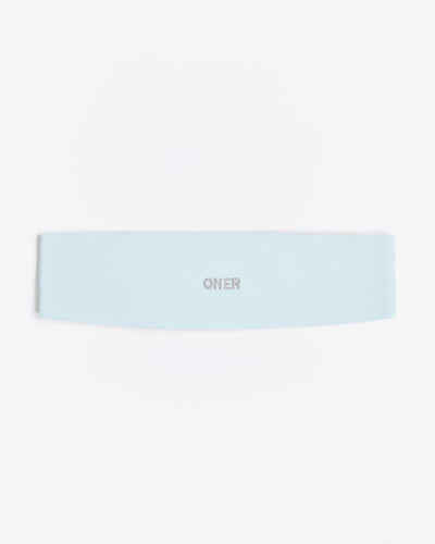 SoftMotion™ Headband with Gray Logo | Cloud Blue