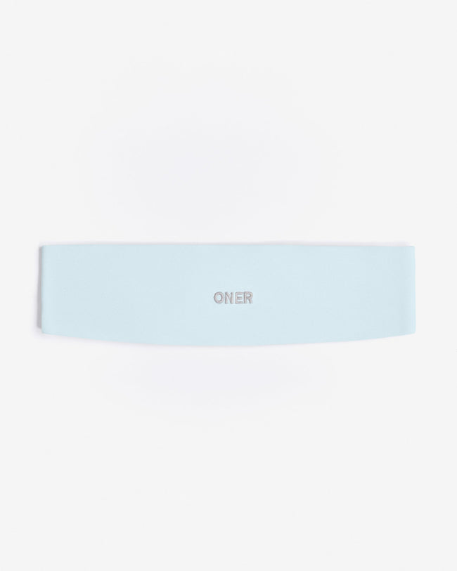 SoftMotion™ Headband with Gray Logo | Cloud Blue