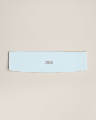 SoftMotion™ Headband with Gray Logo | Cloud Blue