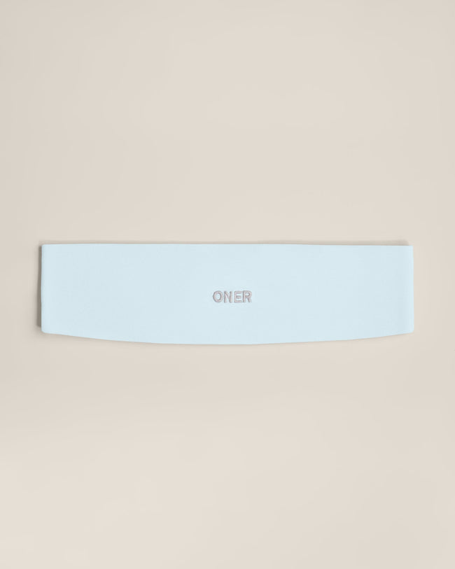 SoftMotion™ Headband with Gray Logo | Cloud Blue