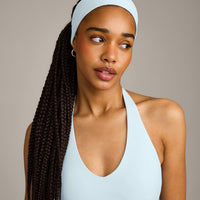 SoftMotion™ Headband with Gray Logo | Cloud Blue