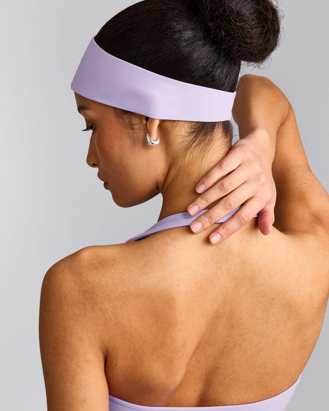 SoftMotion™ Headband with Gray Logo | Lavender Purple