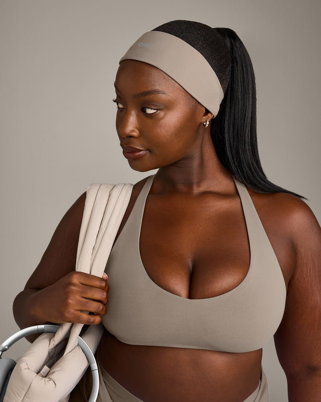 SoftMotion™ Headband with Gray Logo | Minky