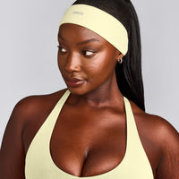 SoftMotion™ Headband with Gray Logo | Pastel Yellow