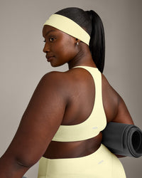 SoftMotion™ Headband with Gray Logo | Pastel Yellow