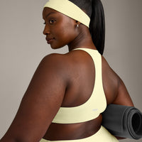 SoftMotion™ Headband with Gray Logo | Pastel Yellow