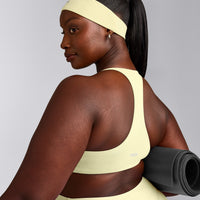 SoftMotion™ Headband with Gray Logo | Pastel Yellow