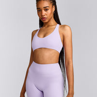 SoftMotion™ Bralette with Gray Logo | Lavender Purple
