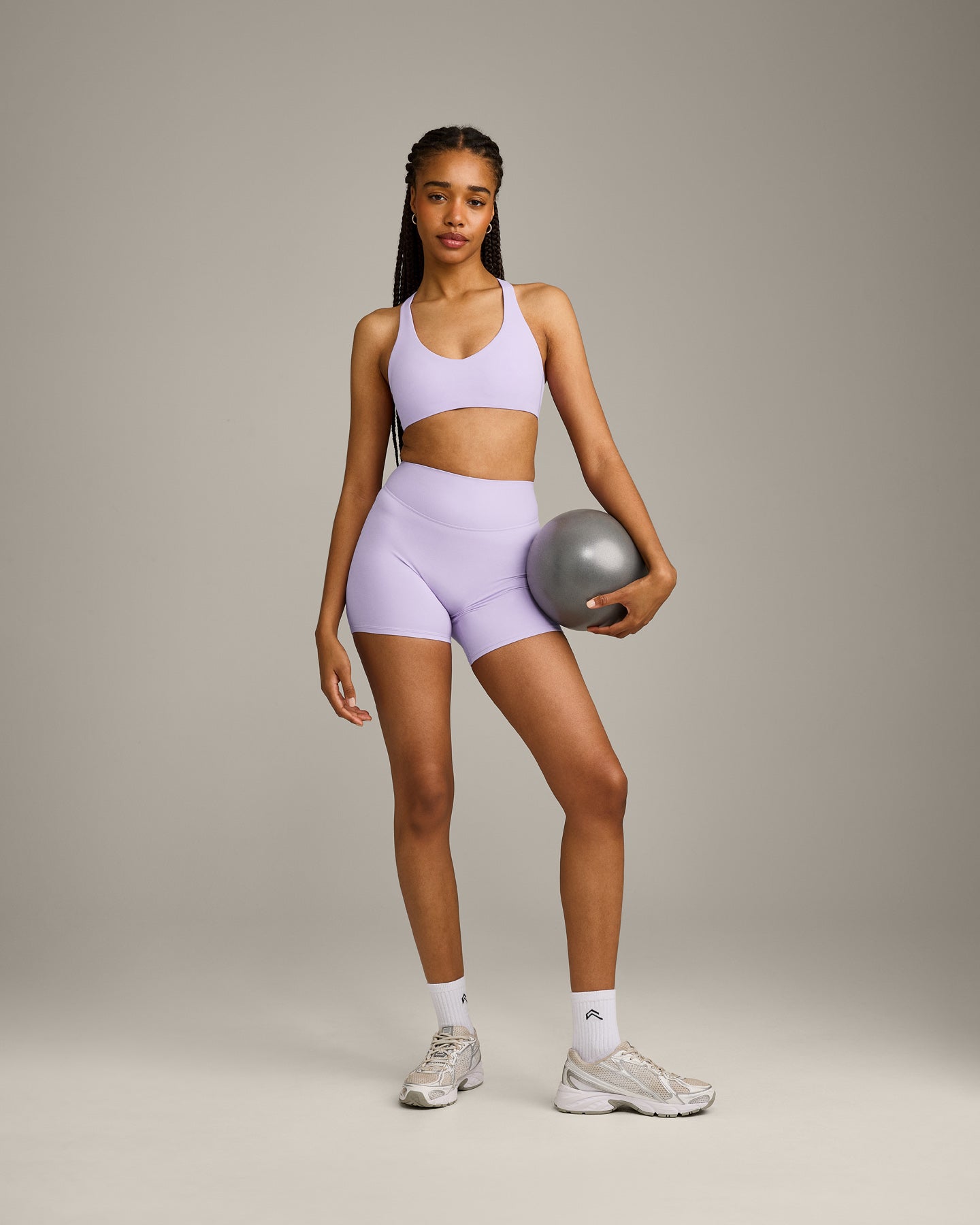 SoftMotion™ Bralette with Gray Logo | Lavender Purple