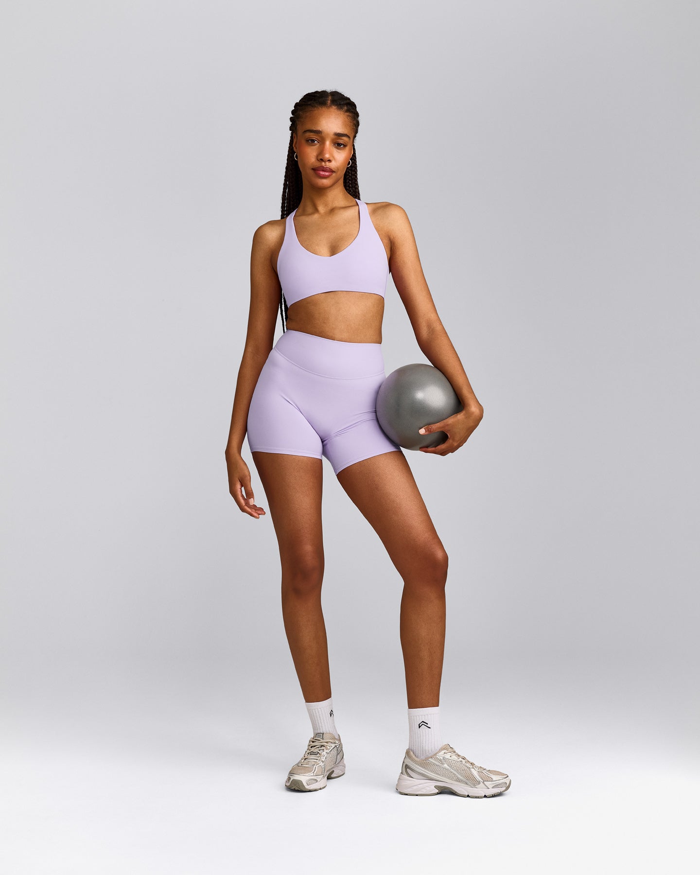 SoftMotion™ Bralette with Gray Logo | Lavender Purple