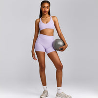 SoftMotion™ Bralette with Gray Logo | Lavender Purple