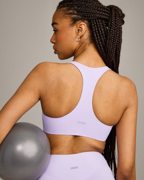 SoftMotion™ Bralette with Gray Logo | Lavender Purple