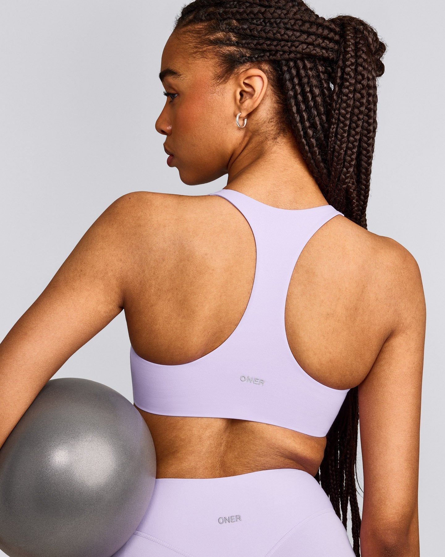 SoftMotion™ Bralette with Gray Logo | Lavender Purple