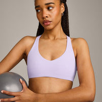 SoftMotion™ Bralette with Gray Logo | Lavender Purple