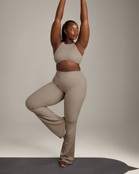SoftMotion™ High Neck Sports Bra with Gray Logo | Minky