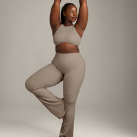 SoftMotion™ High Neck Sports Bra with Gray Logo | Minky