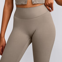 SoftMotion™ High Waisted Capri Leggings with Gray Logo | Minky