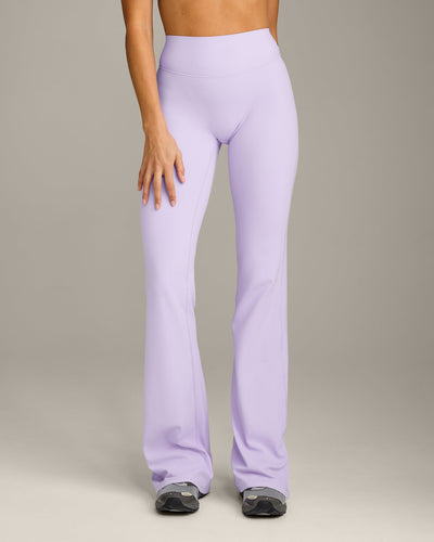 SoftMotion™ Flared Pants with Gray Logo | Lavender Purple