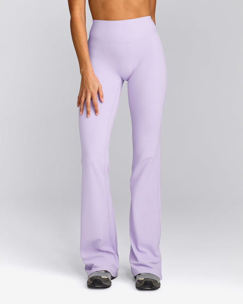 SoftMotion™ Flared Pants with Gray Logo | Lavender Purple