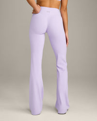 SoftMotion™ Flared Pants with Gray Logo | Lavender Purple