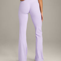 SoftMotion™ Flared Pants with Gray Logo | Lavender Purple