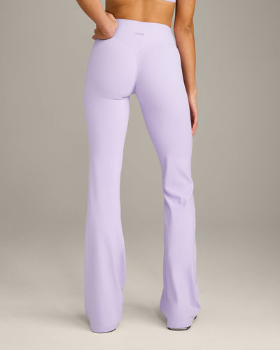 SoftMotion™ Flared Pants with Gray Logo | Lavender Purple