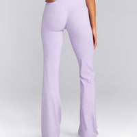SoftMotion™ Flared Pants with Gray Logo | Lavender Purple