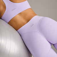 SoftMotion™ Flared Pants with Gray Logo | Lavender Purple