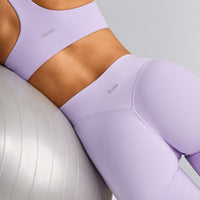 SoftMotion™ Flared Pants with Gray Logo | Lavender Purple