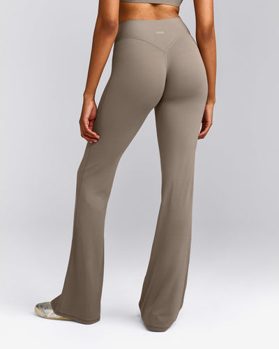SoftMotion™ Flared Pants with Gray Logo | Minky