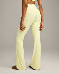 SoftMotion™ Flared Pants with Gray Logo | Pastel Yellow