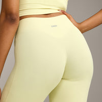 SoftMotion™ Flared Pants with Gray Logo | Pastel Yellow