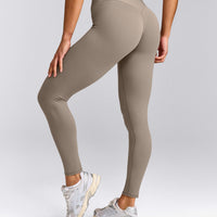 SoftMotion™ High Waisted Leggings with Gray Logo | Minky