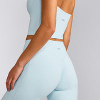 SoftMotion™ Straight Leg Pants with Gray Logo | Cloud Blue