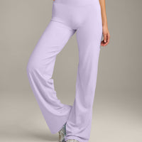 SoftMotion™ Straight Leg Pants with Gray Logo | Lavender Purple