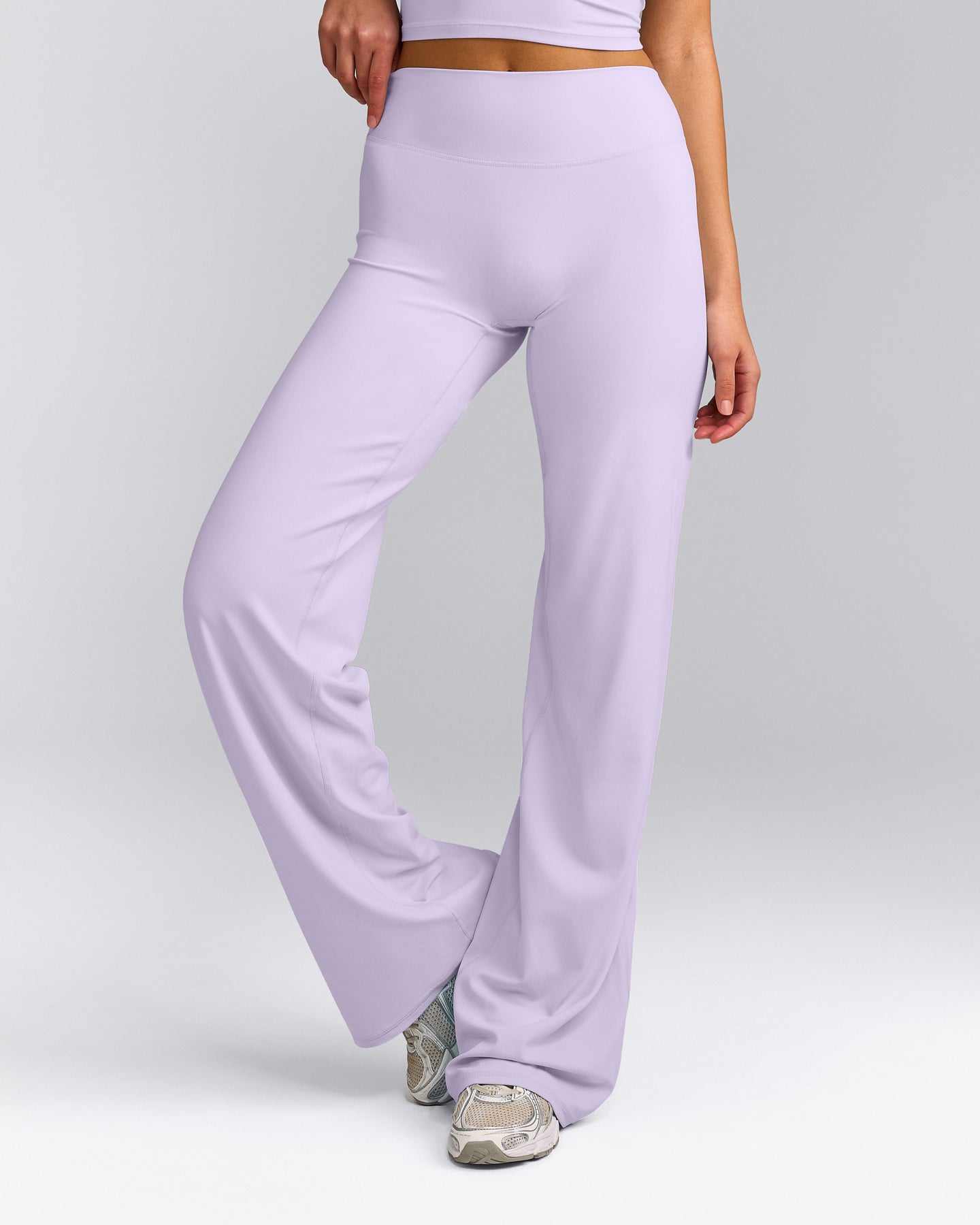 SoftMotion™ Straight Leg Pants with Gray Logo | Lavender Purple