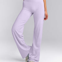 SoftMotion™ Straight Leg Pants with Gray Logo | Lavender Purple