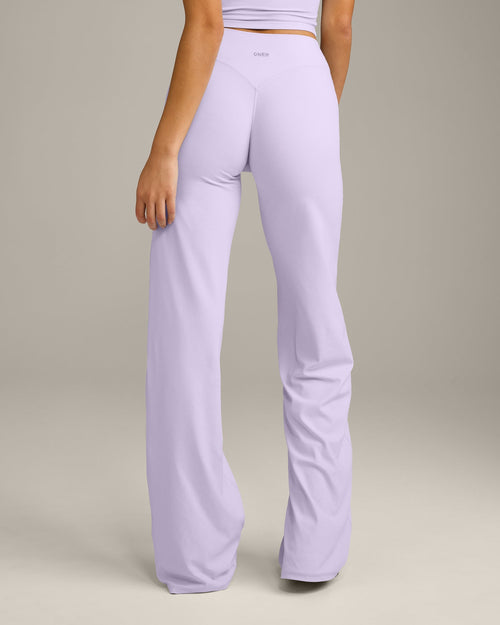 SoftMotion™ Straight Leg Pants with Gray Logo | Lavender Purple
